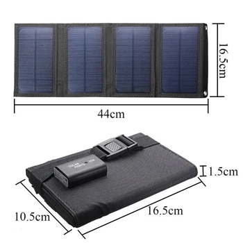 Zložljivi 20W USB solarnimi Prenosna Zložljiva Nepremočljiva solarnimi Polnilnik za Mobilne naprave Baterije Polnilnik Outdoor Oprema