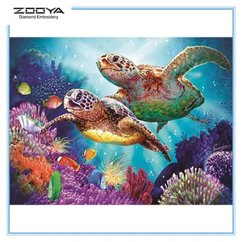 Zooya 5D Diy Diamond Barvanje Podvodnega Sveta 3D Diamond Vezenje Navzkrižno Šiv Želva Mozaik Steno Home Decor Art Darilo Lx328