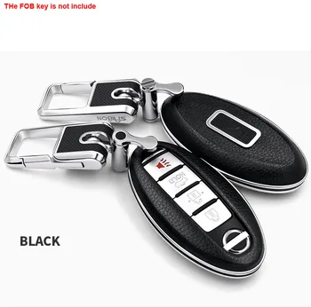 Črni Avto Daljinsko Usnje brez ključa Primeru FOB Tipko Pokrov so Primerni Za Nissan Altima Maxima Murano 3 & 4 Gumbi fit