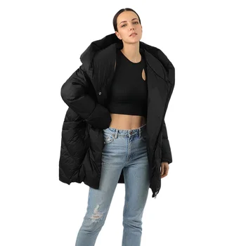 ženska puhovka parka outwear s kapuco prešite suknjič dolg ženski plus velikost toplo dolgo bombaž gos oblačila kanada 19-025S
