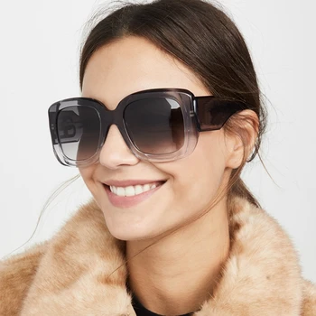 Ženske sončna očala 2020 Luksuzne blagovne znamke kvadratnih Velik okvir prevelik ženska sončna očala Retro jasno Odtenki oculos quadrado feminino