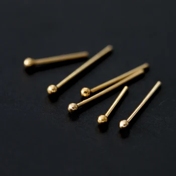 1,5 mm mini male stud uhani za ženske in moške, Pravi 925 Sterling Srebro srčkan majhen krog Zlato Barvo piercing za ušesa fine nakit