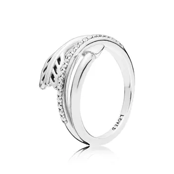 1 Kos Za Ženske 925 Sterling Silver Obroči Cvet Krono Ljubezni Crystal Pearl Prst Odprt Obroč Za Poročni Nakit