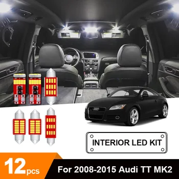 12X Bela Canbus led Avto notranje luči Paket Komplet za 2008-Audi TT MK2 led notranja Kupola Trunk luči
