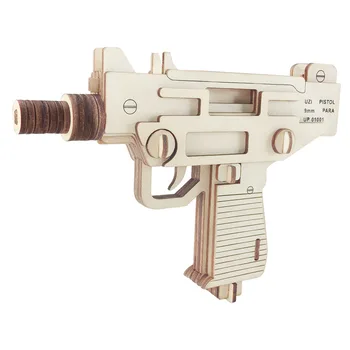 18 cm (UZI Lesene Sestavljeni Igračo Pištolo 3D Puzzle DIY Ročno izdelane Igrače institucij Izobraževalne igrače, Igrače