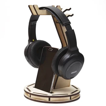 1Piece DIY Desk Zvok Postaja Laser Klasično Leseno DJ Slušalke Stojala za Slušalke Zaslon Nosilec Menjalnika Za igre na Srečo Poslušanje Glasbe