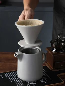 1Set Keramike Skodelico Kave Espresso Skodelico Kave Filter Skodelice V60 Tok Kapljično Delitev Kavo pot, Prenosni Aparat za Pribor