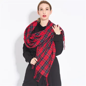 2019 multi-slog kašmir kariran zimski šal Dame, dolge Tople volne Pashmina Zaviti ženski foulard elegantni šali, ogrinjala femme sjaal
