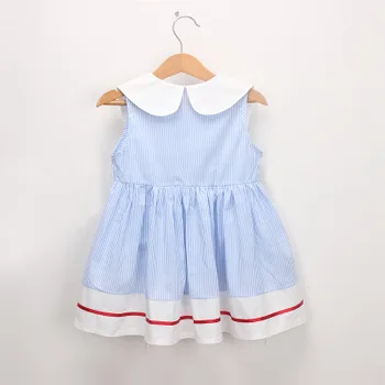2020 Moda Češnja Natisnjeni Princesa Obleko Brez Rokavov Črtasto Obleko Bombaža, Za Malčke Princesa Malčke Baby Dekleta Obleke Obleke