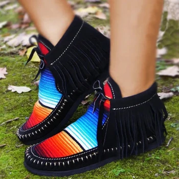 2020 nove ženske škornji bonitete pomlad ženske čipke stanovanj čevlji gleženj colorblock čevlji plus velikost priložnostne dame čevlji