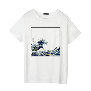 2020 Novi Japonski print Majica s kratkimi rokavi Ženske Harajuku T-Majice Poletje Priložnostne Smešno Kratek Rokav T Shirt Punk Tee korejskem slogu Vrhovi Tees