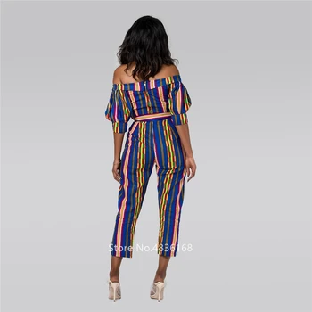 2020 Novice Afriška Oblačila Jeseni Dame Plašč Africaine Jumpsuit Plus Sopihanje Dashiki Moda Ramenski Off Afriške Obleke Za Ženske