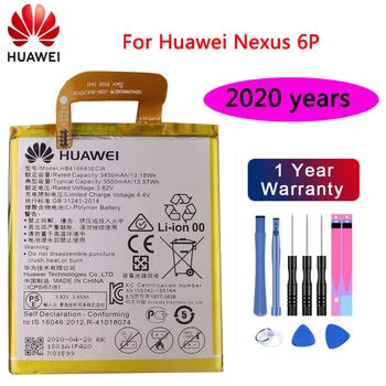 2020 Original baterija HB416683ECW 3450mAh za Huawei Nexus 6P H1511 H1512 Originalne Nadomestne Baterije z Brezplačno Orodja