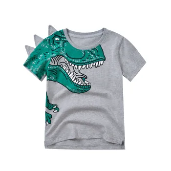 2020 Poletje novo otrok nositi Dinozaver vzorec Dečke majica otroška kratka sleeved bombaž majica s kratkimi rokavi Boys' majica