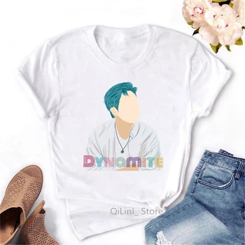2020 vroče prodaje nov album DINAMIT pismo print majica s kratkimi rokavi ženske Kpop korejskem slogu t shirt femme srčkan korejski priložnostne hip-hop tshirt