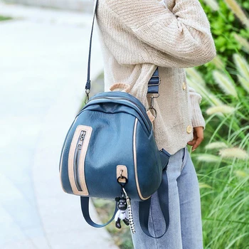 2021 novo lupino torba ženske modni nahrbtnik študent mini šolsko torbo usnja PU potovanja nahrbtnik darilo nosijo obesek modra