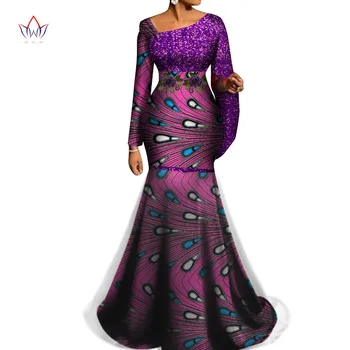 2021 Tradicionalnih Afriških Nositi za Ženske Sequined Dolgo Obleko maxi Dashiki Afriška oblačila za ženske osebe ženske obleke WY6570