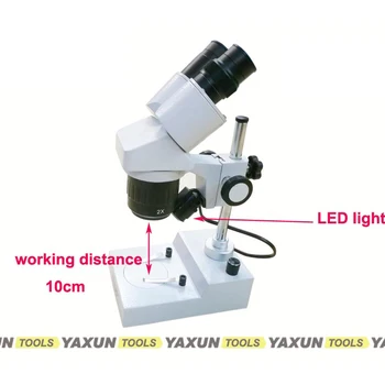 20x-40x Stereo Mikroskop, daljnogled za mobilni telefon Mobilni Telefon Popravila s Vrhu in na Dnu LED luči YAXUN AK24 nov design