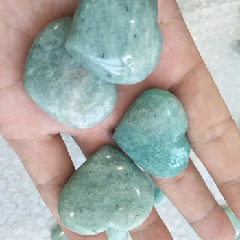 2pcs naravnih Amazonite kamna za kristalno srce meditacija zdravilni kamen mineralnih surovin kamen za poliranje zbirka