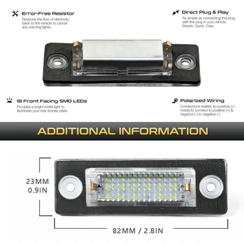 2X LED Številka Licence Ploščo Svetloba Svetilke Za Skoda Superb Octavia VW Passat B5.5 B6 Caddy 3 Golf 4 Transporter T5 T6 Touran Jetta