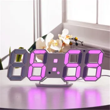 3D LED digitalna stenska ura alarm ura, datum, temperatura samodejno osvetlitev ozadja namizje doma dekoracijo polica stenska ura