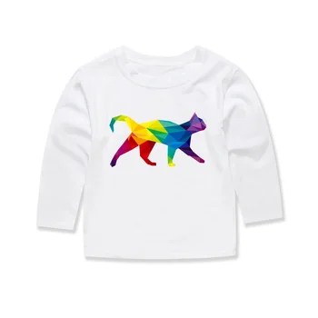 3D Živali Tiskanja Dolg Rokav T Srajce Otrok Polno Bombaž Mačka T-Shirt Otroci Oblačila Baby Nosi Otrok, 12 Barv Vrhovi za 1-14