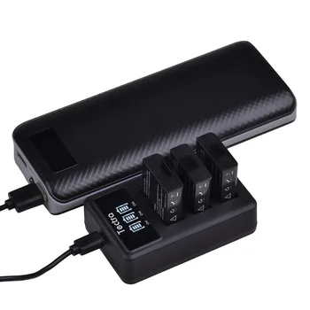3Pcs Baterijo Fotoaparata PG1050 +LED 3slots USB Polnilnik Za Šport delovanje Fotoaparata SJCAM ,SJ5000,SJ4000,EKEN H9 H9R H3 H3R H8PRO H8R H8