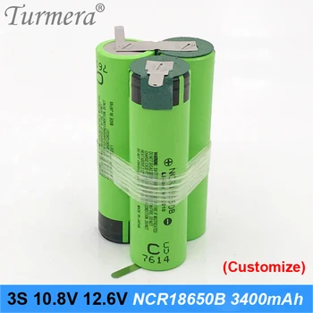 3s baterije 18650 pack ncr18650b 3400mah 10.8 v 12,6 v varjenje, spajkanje baterija za izvijač orodja baterije baterije po meri