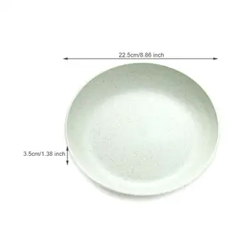 4 Kos Lahki Nezlomljiv Pšenične Slame Plošče Večerja Plošče, Pomivalni stroj, Mikrovalovni pečici Varno 40P