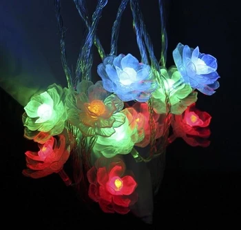 40LED Toplo Bela Camellia lučke LED za Baterijo Niz Božično Pravljico Luči Ustvarjalne DIY Ročna LED Osvetlitev Luminaria Nočna
