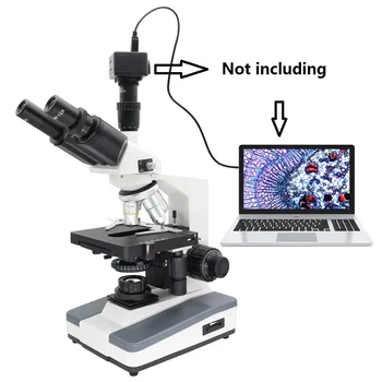 40X-1600X Trinocular Mikroskopom LED Lab Spojina Mikroskopom kateri je daljnogled Biološki Mikroskopi z Dve-Plast Mehanski Stopnji