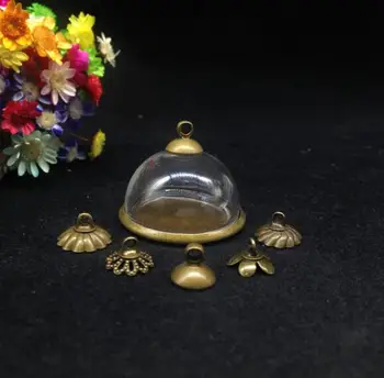 5pcs 25 mm pol stekleno kupolo, klasična znanja kroglice cap stekla svetu mehurček ogrlica stekla tehtnica obesek stekla, ki želijo steklenico kritje
