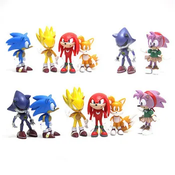 6pcs 6-12 cm Sonic figuric-Igrač Vroče Prodaje Sonic Boom Redkih Pvc Film Znakov, Številke Igrače Za Otroke, Otroci Rojstni dan Darila