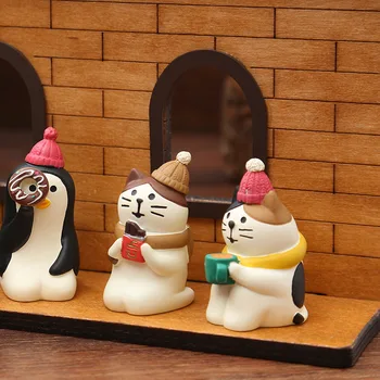 8 vrste kawaii srčkan cartoon živali mačka veverica pingvin torto Santa Claus novo leto številke miniaturne figurice Božična darila