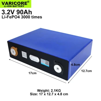 8PCS VariCore 3.2 V 90Ah LiFePO4 baterije obliki 12V baterija Litij-železo phospha 90000mAh Lahko Čoln baterije, avto batteriy