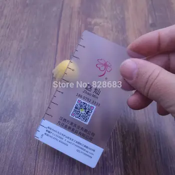 90x51mm za 0,38 mm debeline motnega, prozorne plastične kartice z belo črnilo tiskanje za QR kodo, telefon velikost poslovno kartico z pravilo