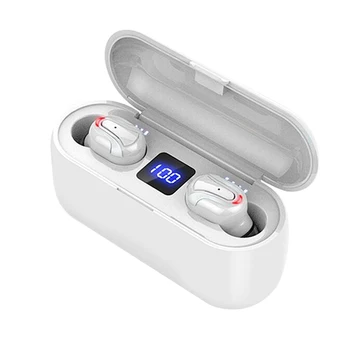 ALECUCI Q32-1 Brezžične Slušalke IPX5 Nepremočljiva Bluetooth 5.0 Slušalke Mini TWS Stereo Zvok Čepkov z Mic LCD-Zaslon