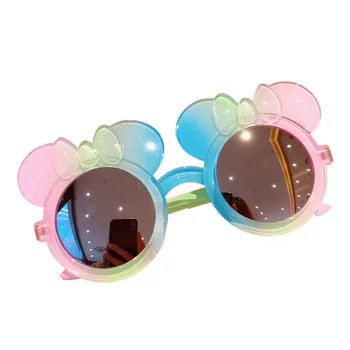 Anime Mickey Minne Uho Princesa sončna Očala Otrok Anti-UV Gradient Moda Dekleta Dežnik Očala za zaščito pred soncem Krog Dodatki
