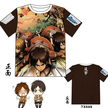 Anime Napad na Titan Er Mikasa Lévi T-shirt Cosplay Kostum Moški Ženske Poletje Moda Priložnostne Majice Kratek Rokav Vrhovi Tees