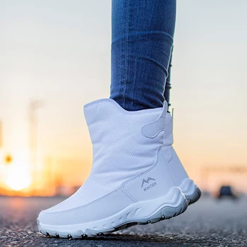 Apanzu ženske škornji toplo zimo non-slip nepremočljiva 2021 sneg škornji ženske čevlje toplo plišastih krzno gleženj debele čevlji za ženske