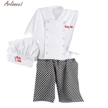 ARLONEET 3pcs Kuhar Cosplay dojenček fant obleke poletje otroci majica za gIRLSTops+Hlače dojenček skp novorojenčkov baby jongen fantje nastavite obleko