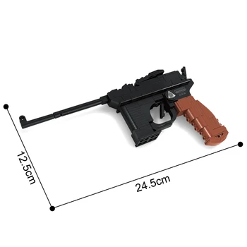 AUSINI Mausers Pištolo Pištolo gradniki Izobraževalne Fantje Igrače za Otroke Ustvarjalca Otroci Vojske za Vojaško Orožje Model Opeke Set
