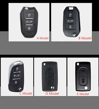 Avto Ključ Primeru Kritje Za Peugeot 301 308 408 508 2008 308S 3008 4008 5008 307 Pribor Zlitine usnje Keychain Vrečko Imetnika
