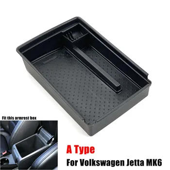 Avto-styling Centralne Škatla za Shranjevanje Armrest Remoulded Avto Rokavice Škatla za Shranjevanje primeru Za Volkswagen Jetta MK6 2012-2018