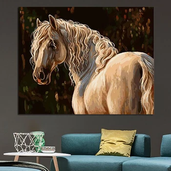 Barvo s številko umetnosti, barvanje z številkami Živali konj Evropski stil dekorativno slikarstvo odraslih ročno poslikano tlaka