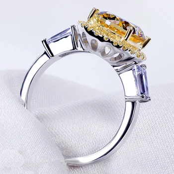BIJOX ZGODBO razkošje čar 925 sterling srebrni prstan z 11*13mm ovalne oblike citrine nakit za ženske svate na debelo obroč