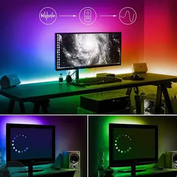 Bluetooth RGB Trak Svetlobe Doma Pametne Glasbe Svetlobni Trak Barva Spreminja, LED Luči, TV LED Osvetlitvijo Komplet za Dekoracijo Doma