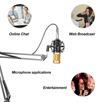 Bm800 Strokovno Vzmetenje Mikrofon Komplet Studio Live Stream Televizijska Snemanja Kondenzatorski Mikrofon Set