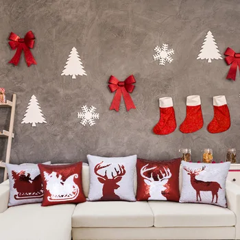 Božič Snežinka Jelena Glavo Vzorec Sequins za določanje Položaja embroidering blazino božič primeru cojines decorativos par kavč