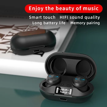 C6 TWS Brezžična tehnologija Bluetooth V5.0 Slušalke 9D Stereo Dotik Nadzor Hrupa Šport Vodotesne Slušalke z LED in Dvojno Mic Glave